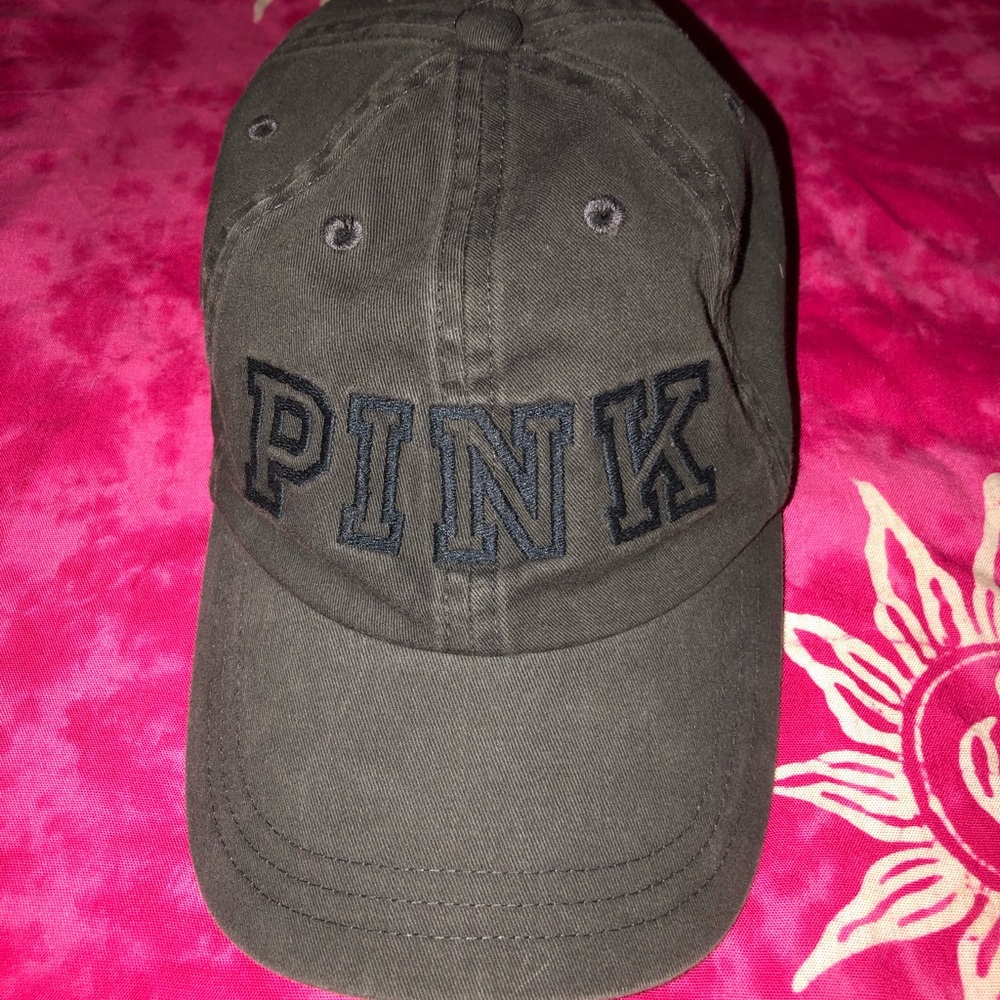 Grey pink hat